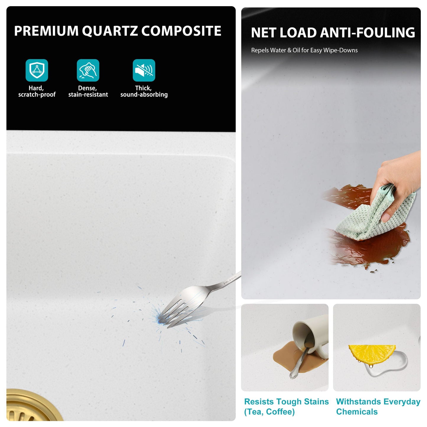 Quartz and Composite Undermount Kitchen Sink