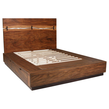 Mallory Platform Bed frame in warm wood finish with slatted platform base on Tampa Home & Garden Store