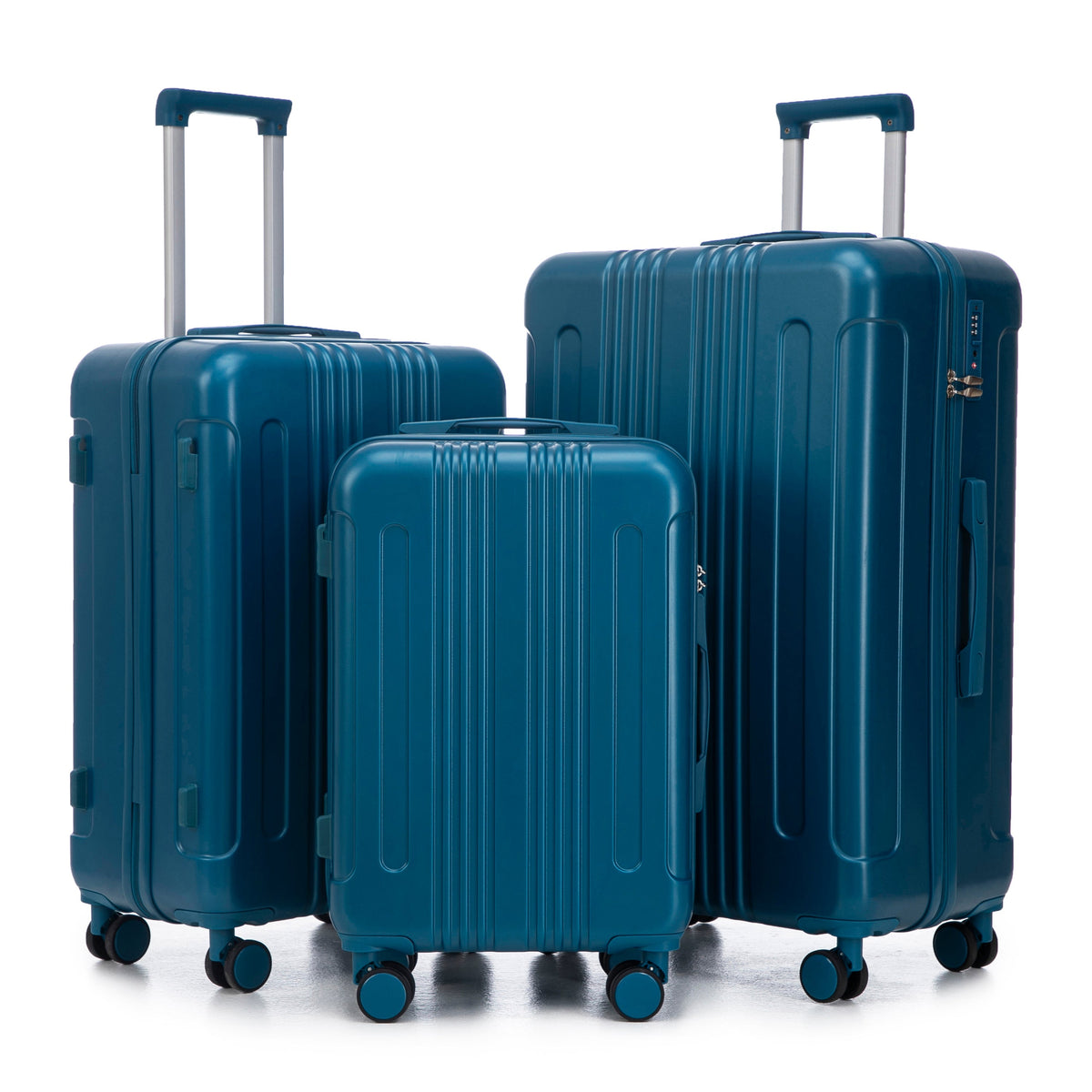3-Piece ABS Spinner Wheel Luggage Set 20/24/28 dark blue HouseOfZazla on Tampa Home & Garden Store