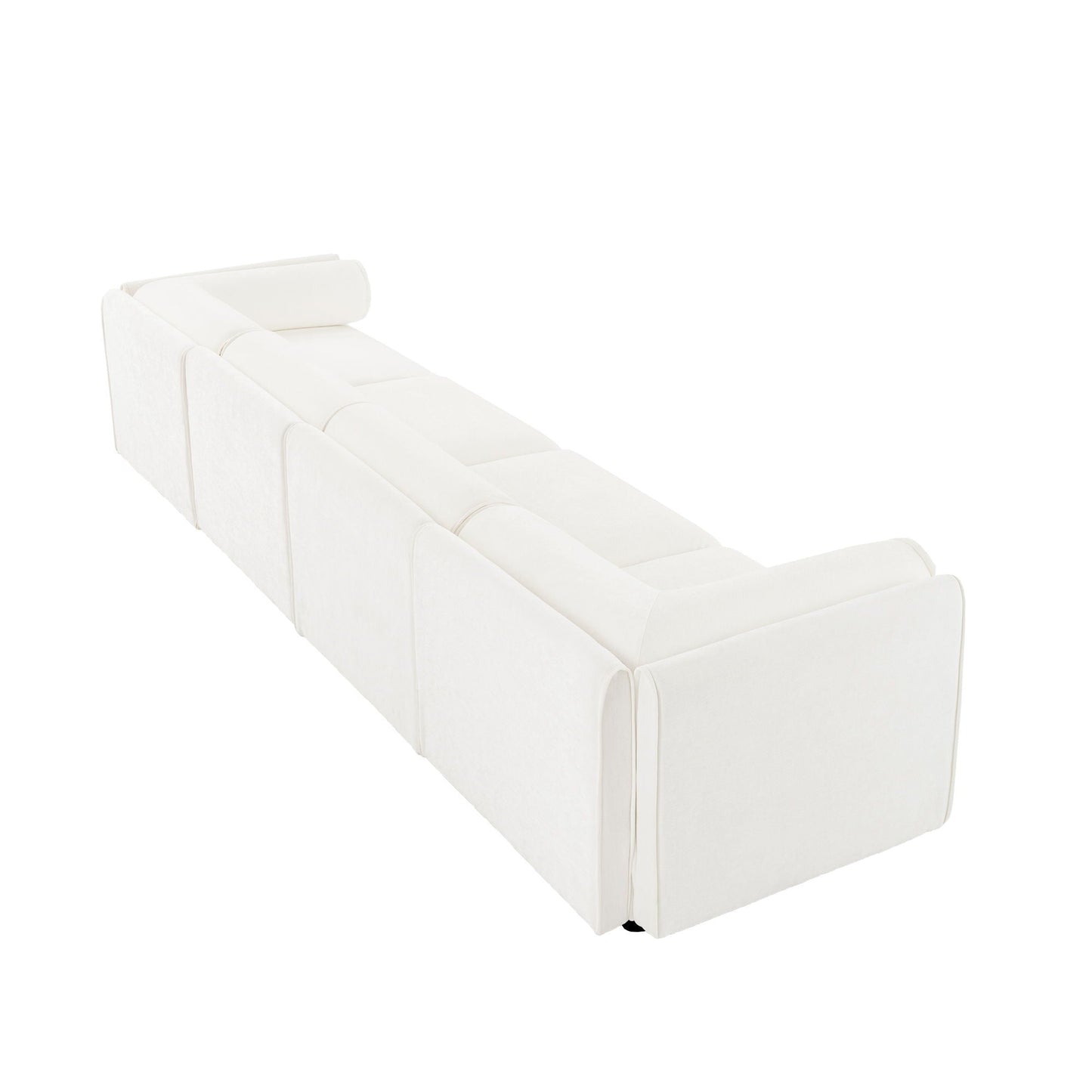 Modern Sofa with Storage and Cylindrical Backrest
