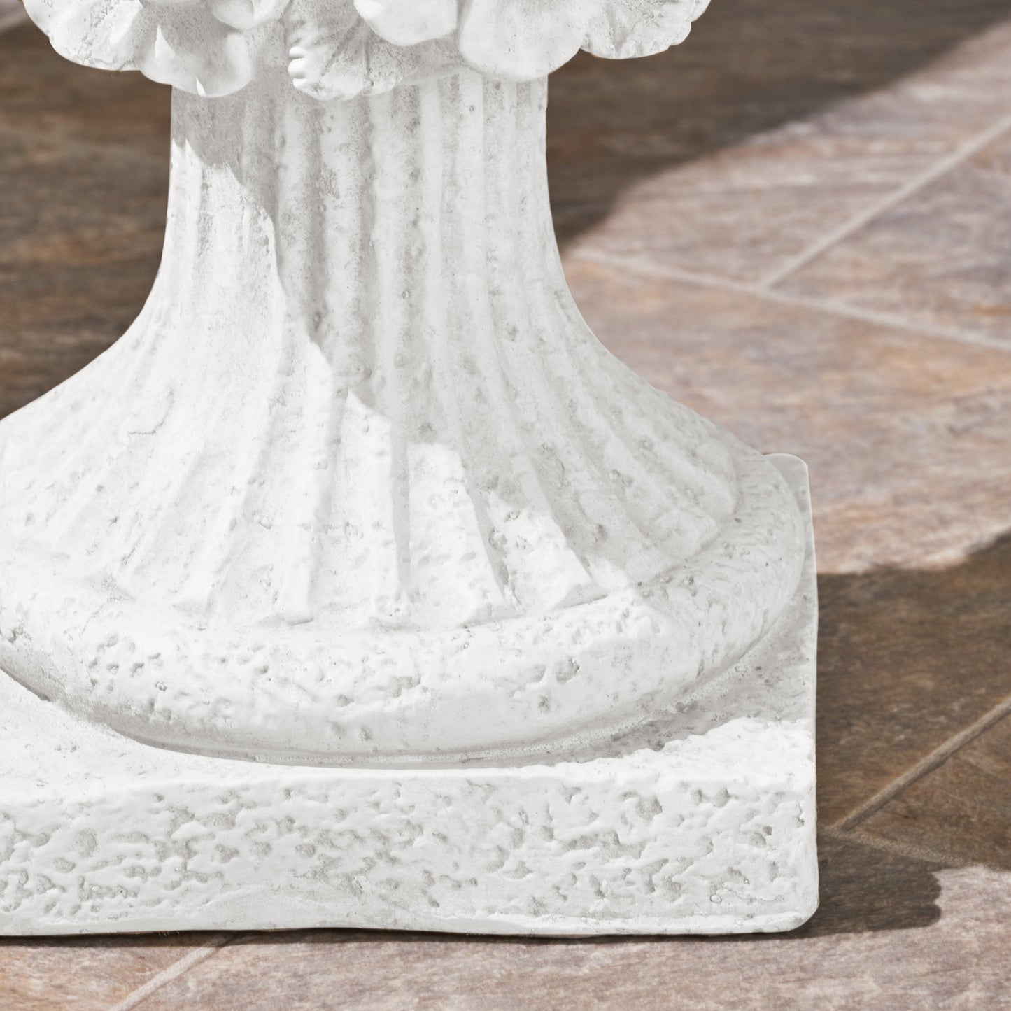 MGO Garden Urn Planter white textured stone finish on Tampa Home & Garden Store