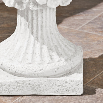 MGO Garden Urn Planter white textured stone finish on Tampa Home & Garden Store