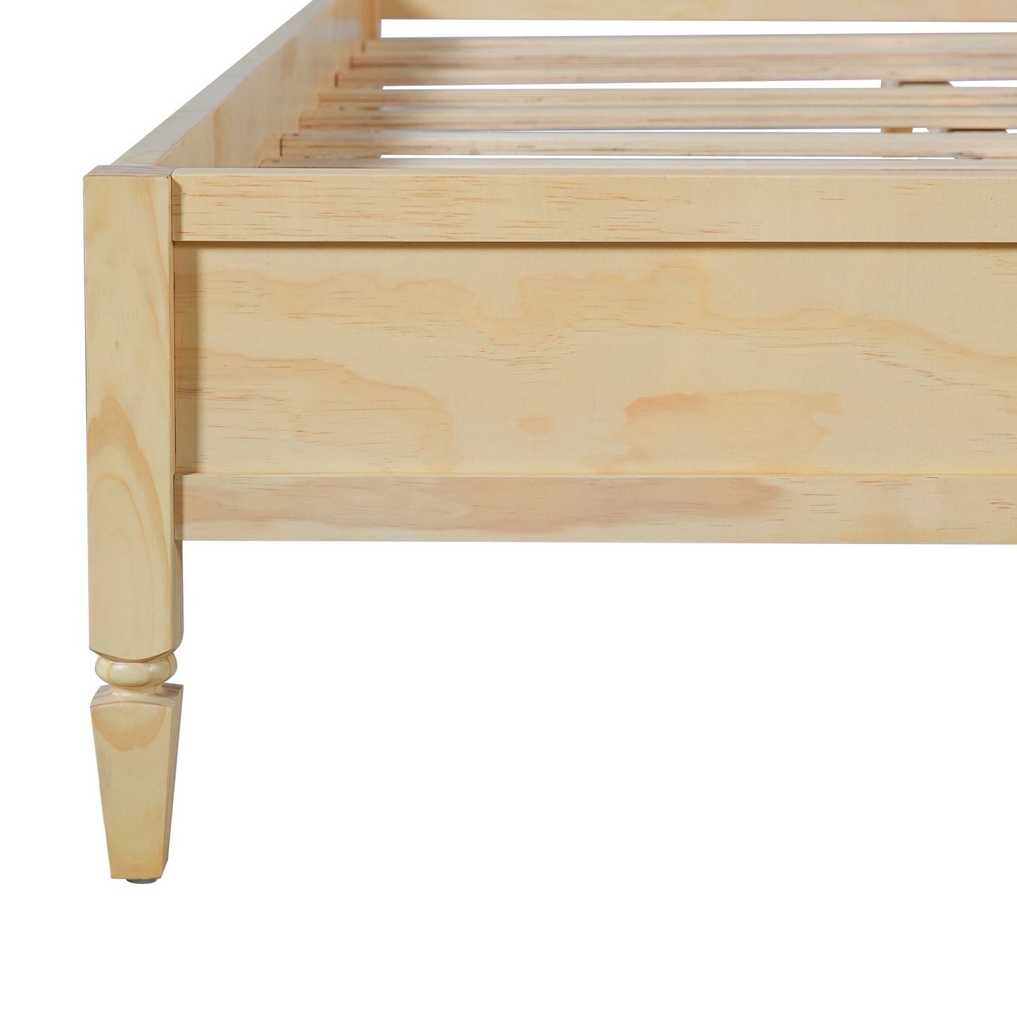 King Wood Platform Bed with Classic Headboard