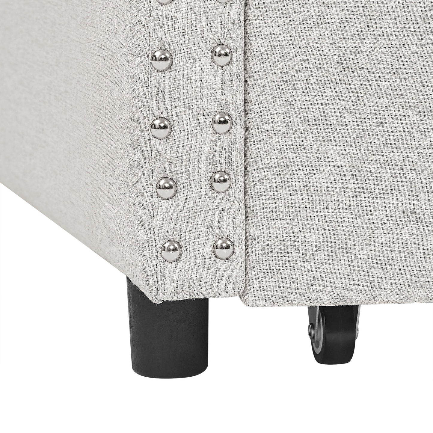 Upholstered Tufted Daybed with Storage Drawers
