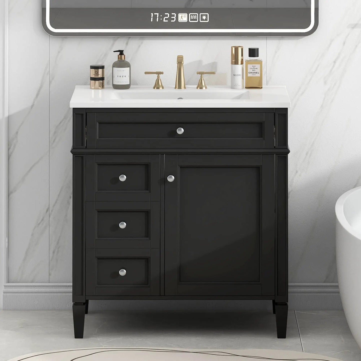 Bathroom Vanity With Top Sink and Storage Cabinet