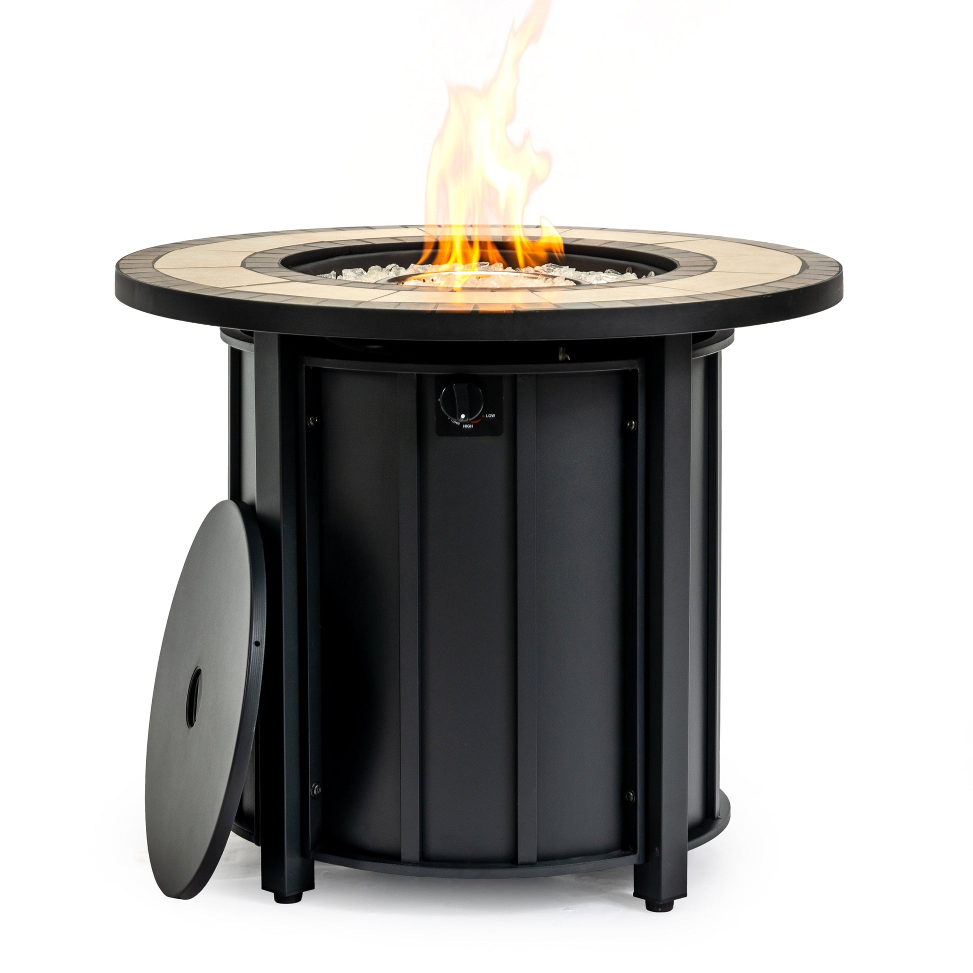 30in propane gas fire pit table with mosaic ceramic tabletop in black base by HouseOfZazla on Tampa Home & Garden Store