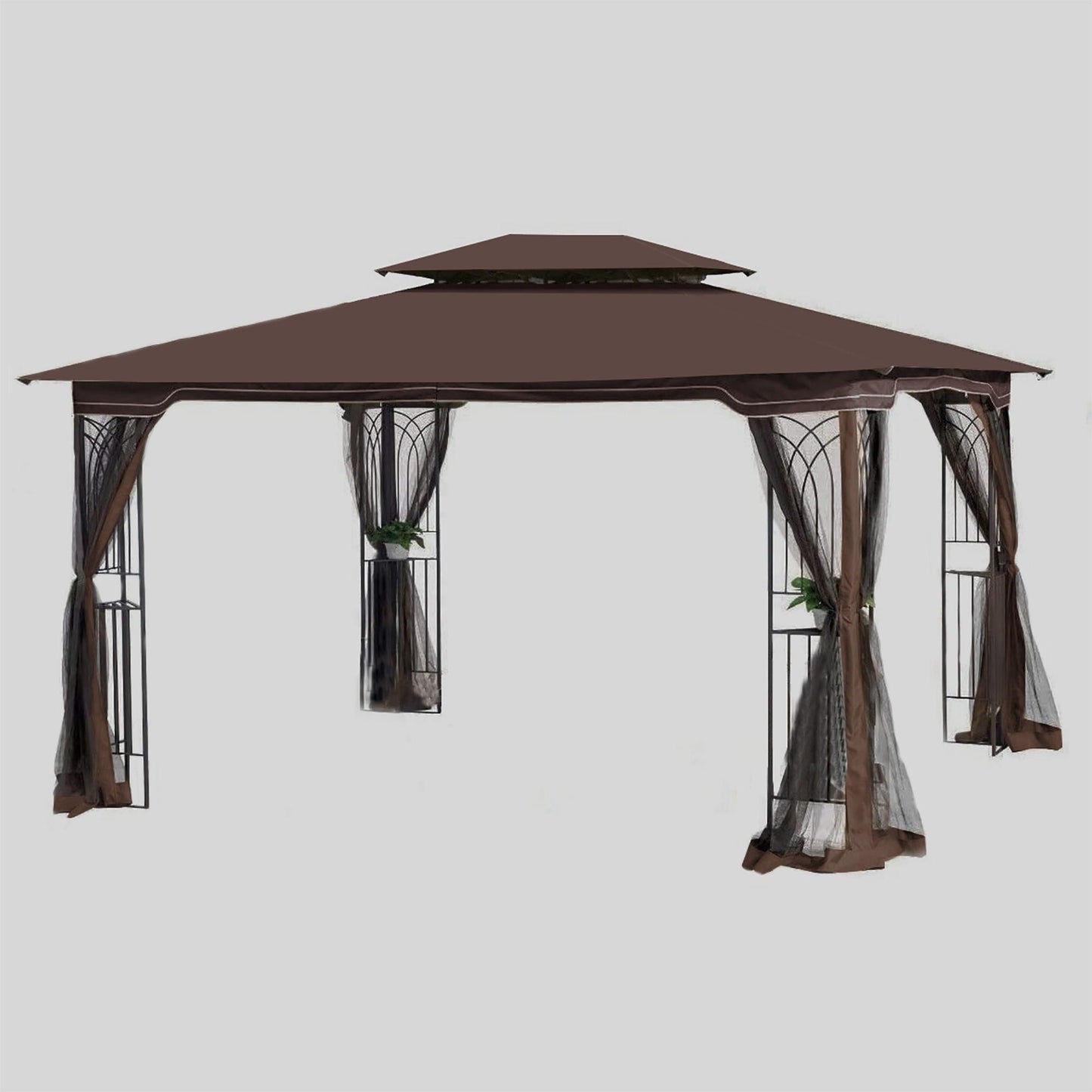 13x10 Outdoor Gazebo Canopy With Double Roof