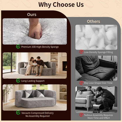 Convertible Eggshell Sofa Bed for Small Spaces