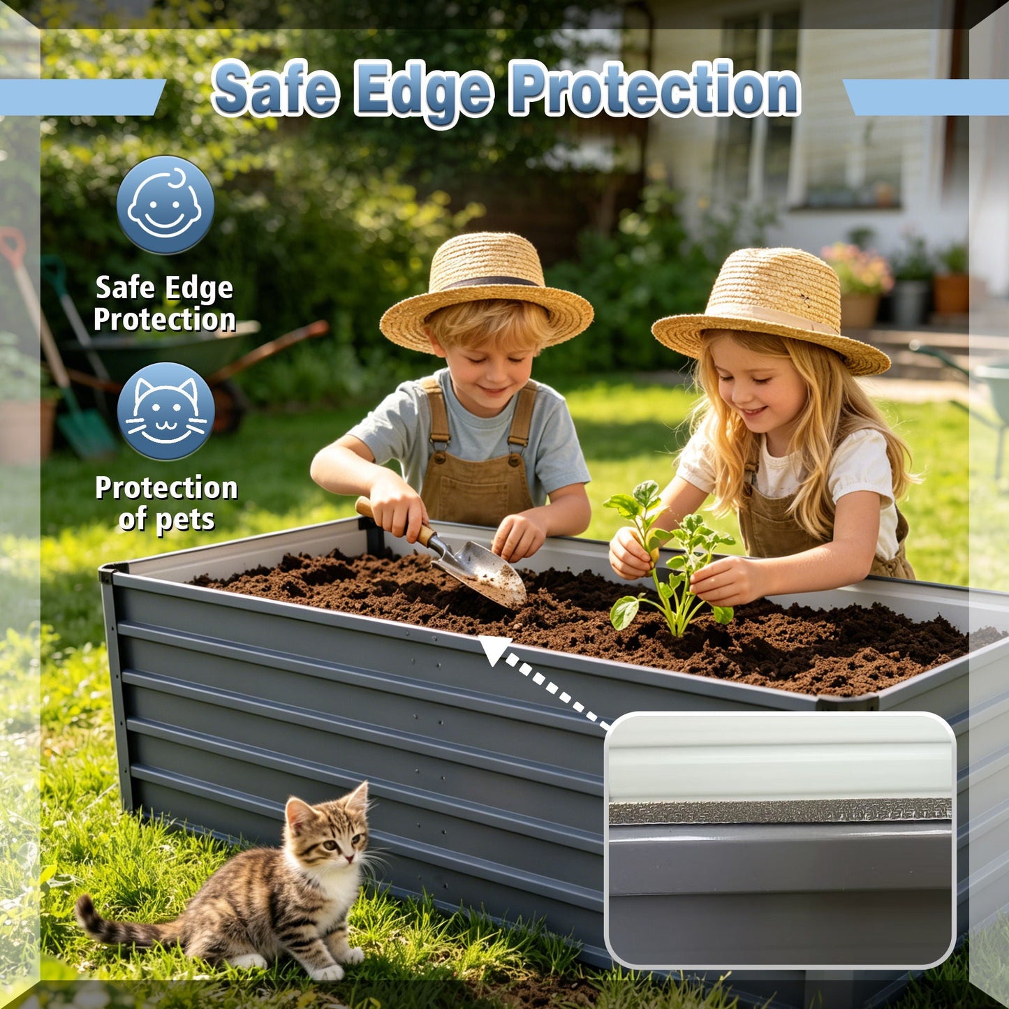 Sturdy Outdoor Garden Bed and Coated Steel Frame