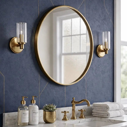 Jardin Single Wall Sconce Ribbed Glass Brass