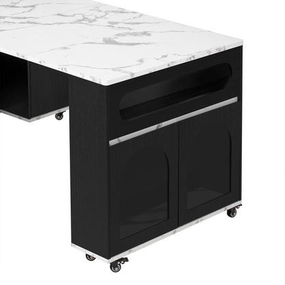 Extendable Table and Rolling Kitchen Island Cart