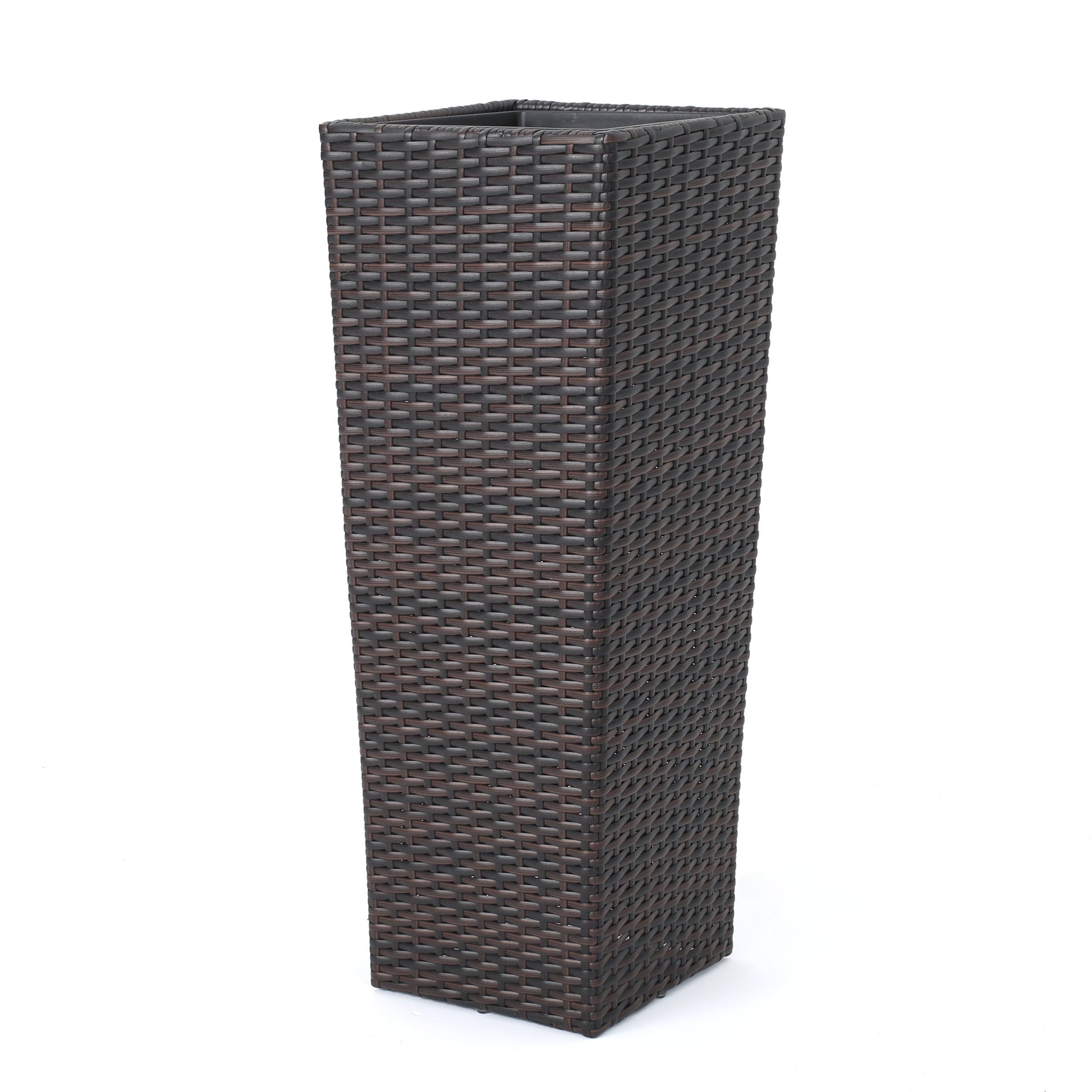 Rattan flower pot brown planter by HouseOfZazla with woven texture on Tampa Home & Garden Store