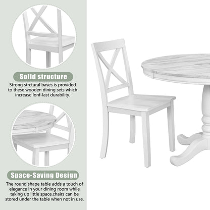 Elegant 5 Pieces Dining Table and 4 Chairs Set