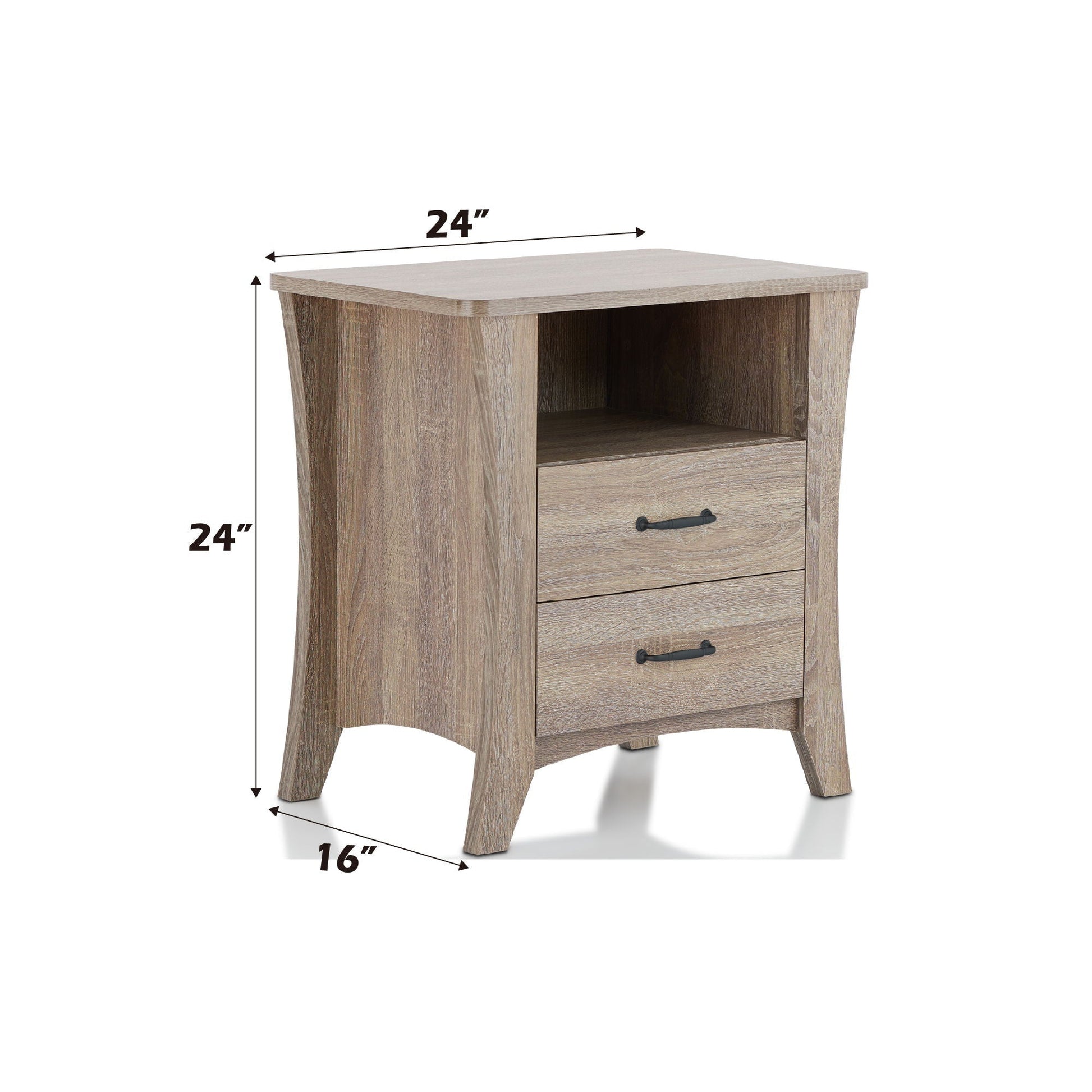 Colt Accent Table light oak finish with 2 drawers and open shelf; 24in tall, 16in deep on Tampa Home & Garden Store
