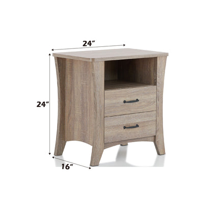 Colt Accent Table light oak finish with 2 drawers and open shelf; 24in tall, 16in deep on Tampa Home & Garden Store