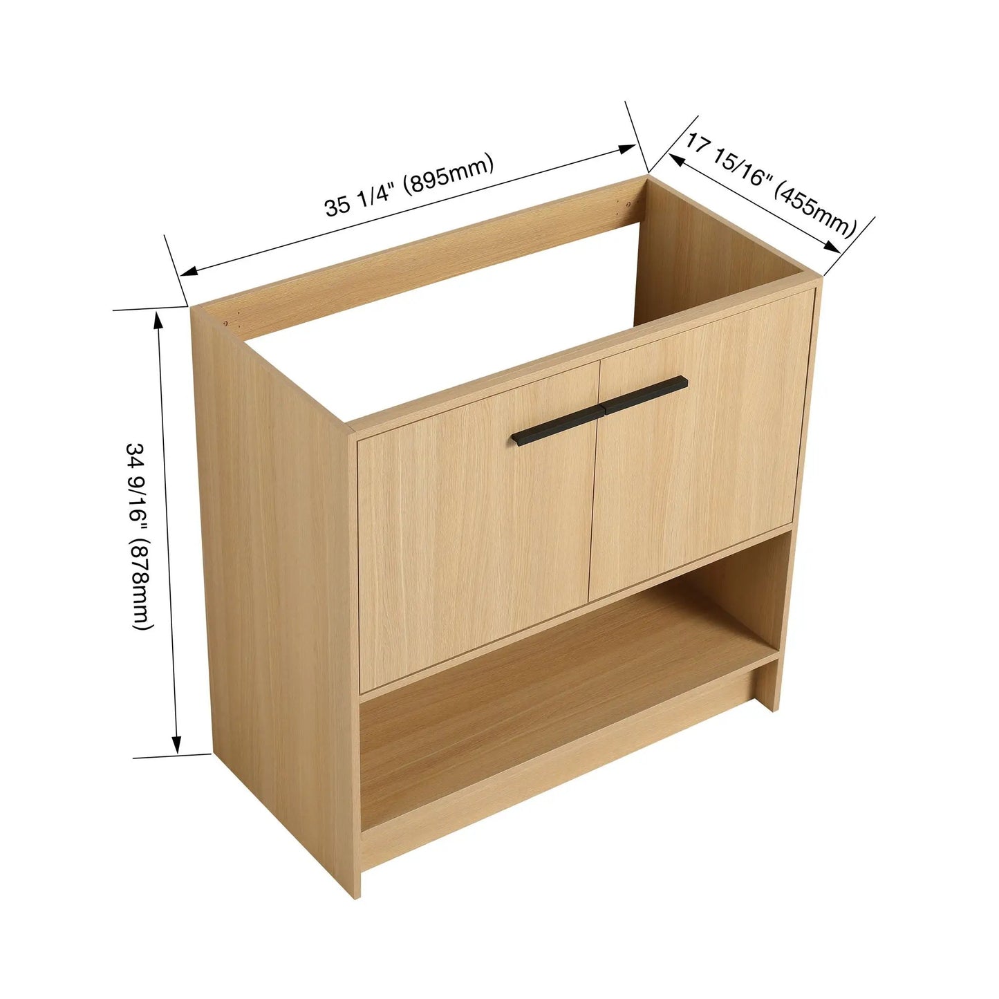 Sleek Freestanding Bathroom Vanity with Two Doors