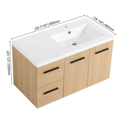 Wall Mounted Floating Vanity Sink and Drawers