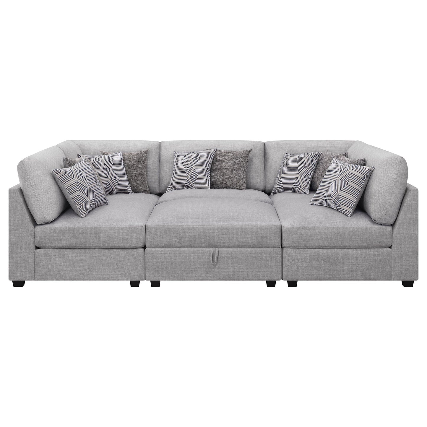 Lafayette Modular Sectional Sofa, 2-Piece Set, light gray fabric by HouseOfZazla on Tampa Home & Garden Store