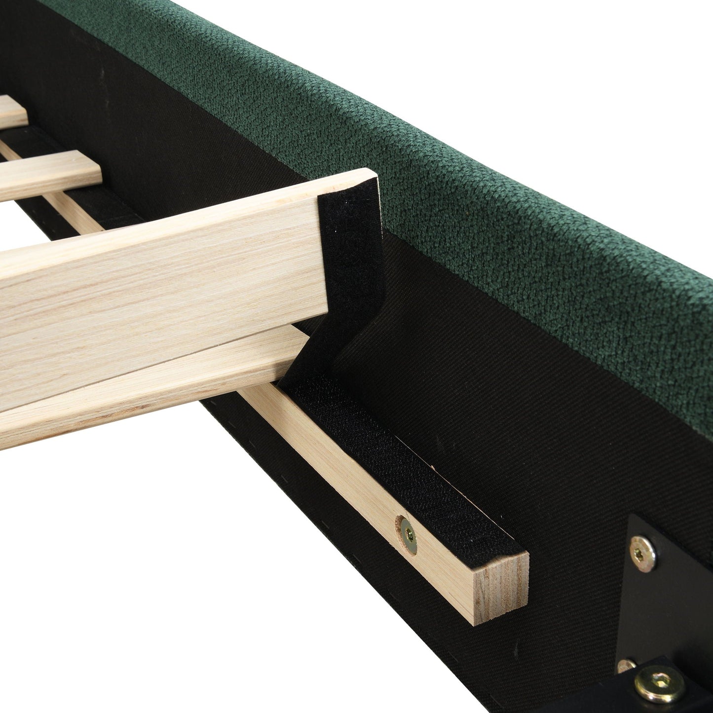 Upholstered Platform Bed with Curved Headboard