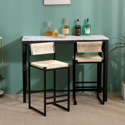 Bar Stools Paper Rope Weave Dining Chairs