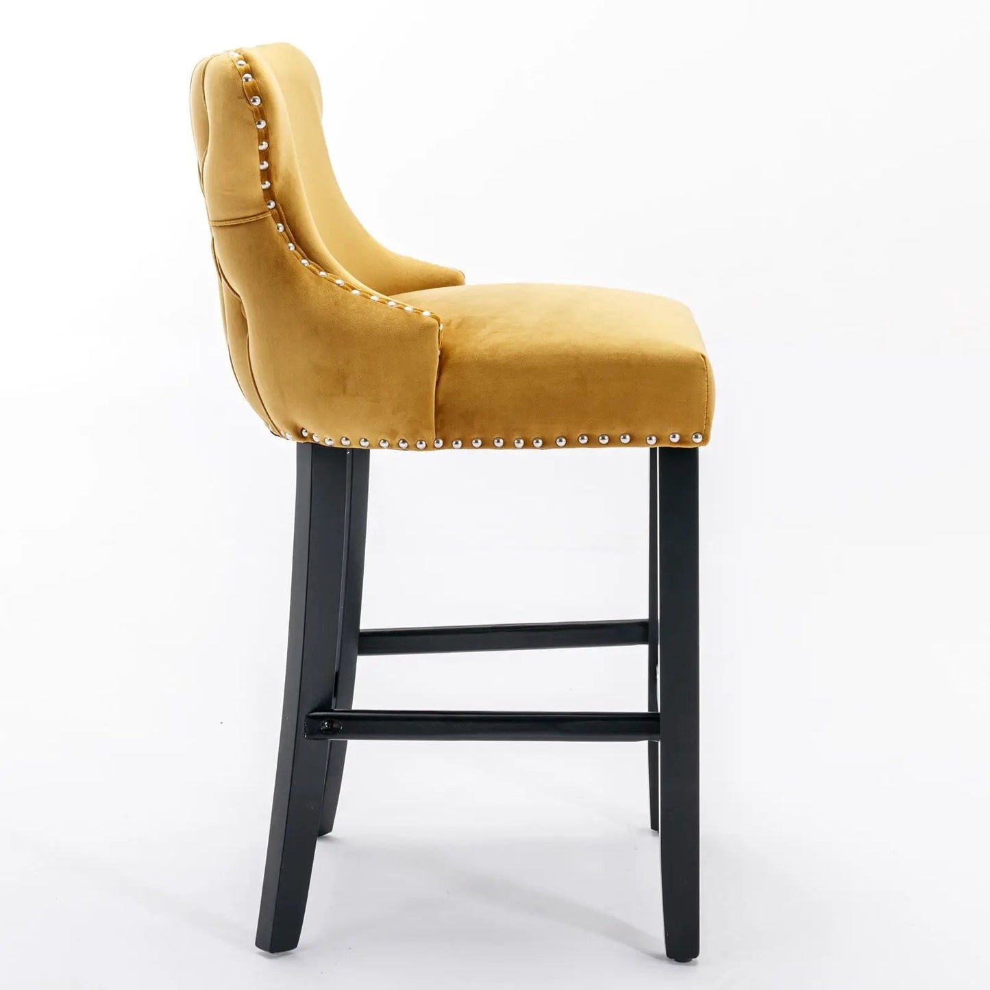 Contemporary Wing-Back Barstools with Tufting
