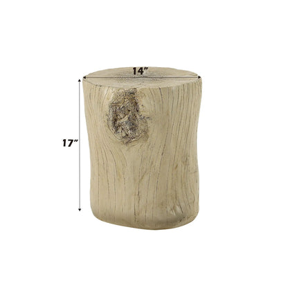 Gene Fiber Concrete Accent Table Brown Finish