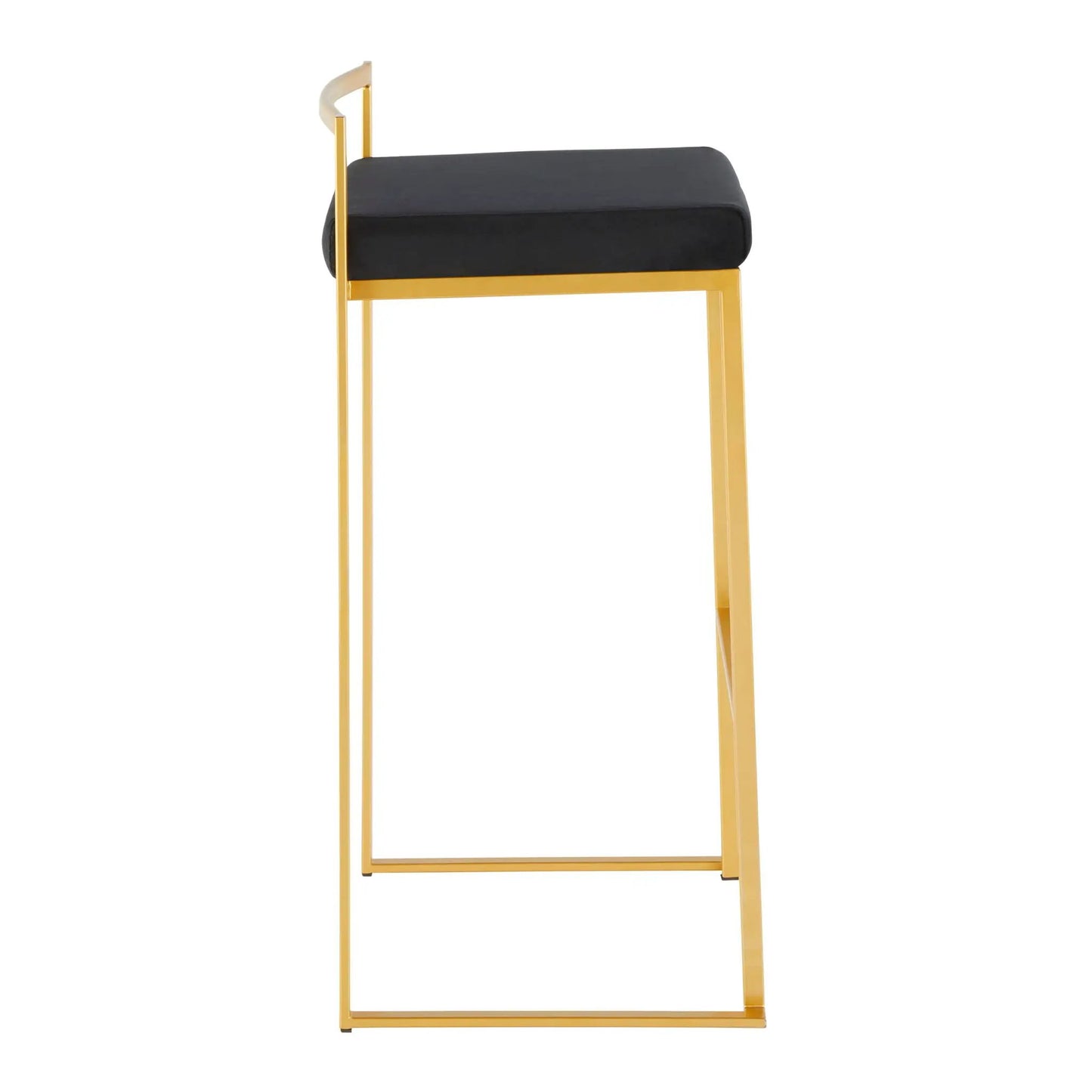 Barstool Fuji Contemporary Glam with black cushion and gold frame by Unique Piece Furniture on Tampa Home & Garden Store