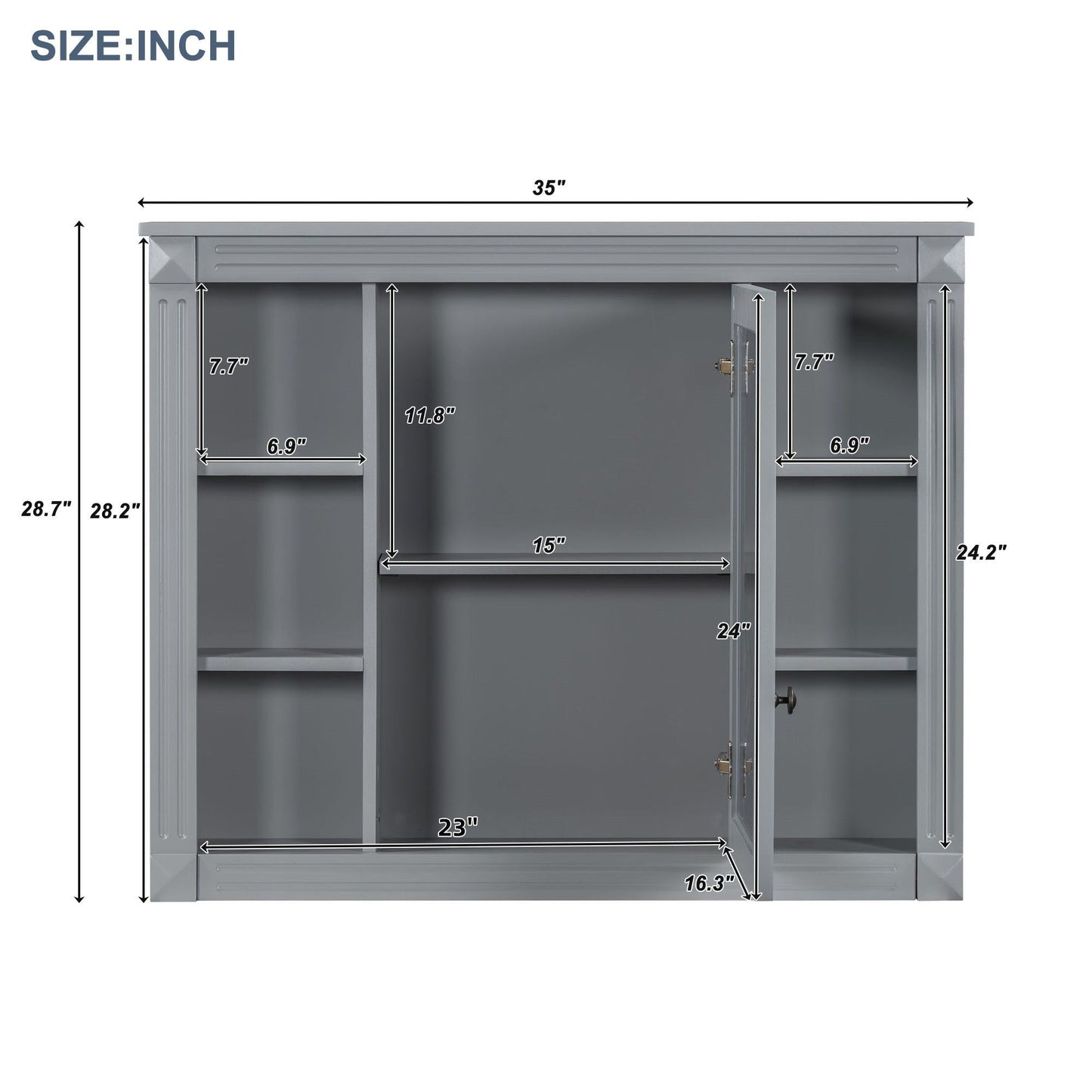 Wall Mounted Bathroom Storage Cabinet and Mirror