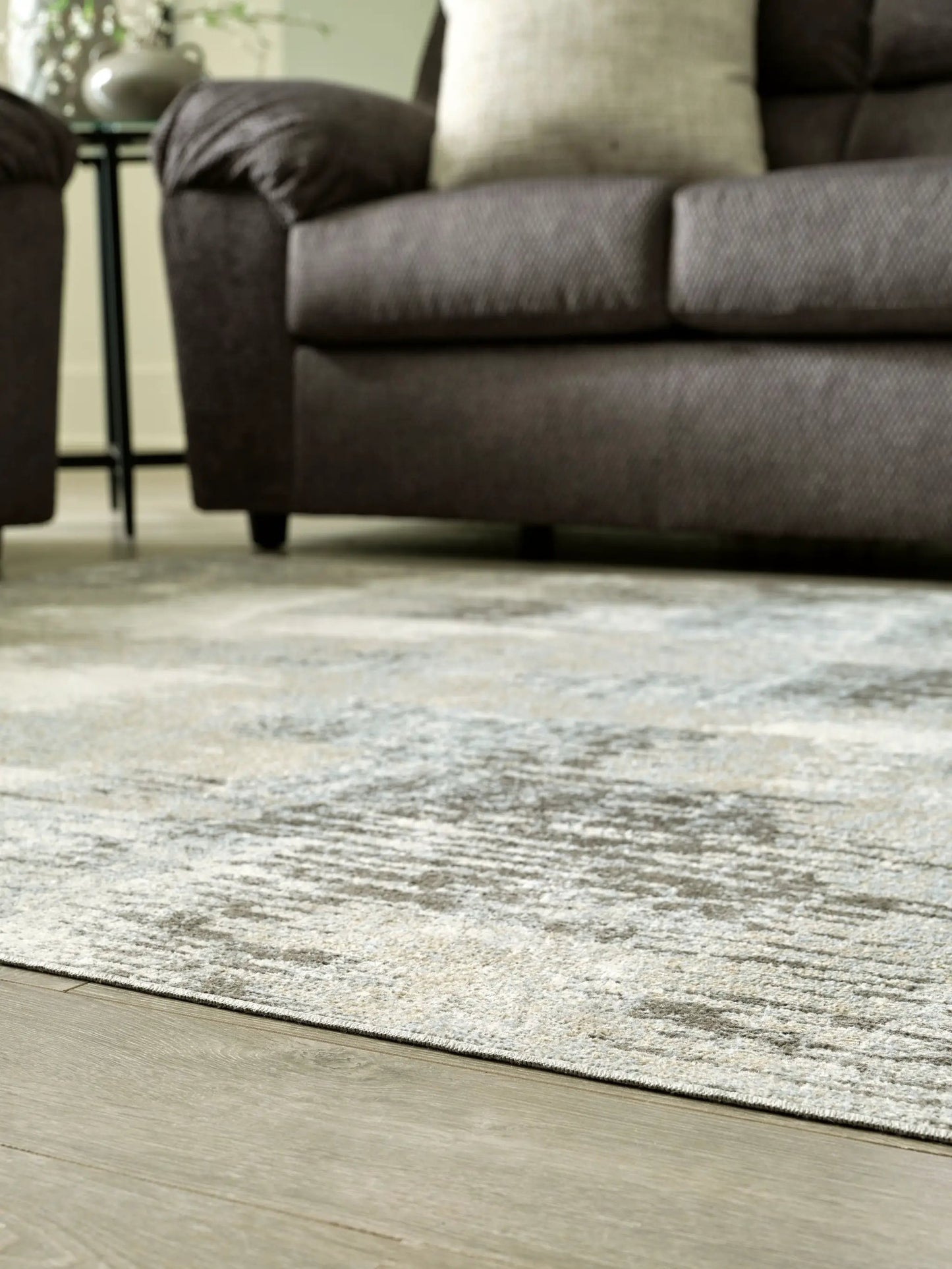 Arriston Washable Rug 8x10 Beige Abstract Design