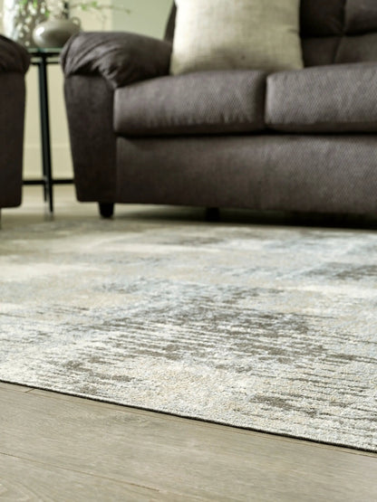 Arriston Washable Rug 8x10 Beige Abstract Design