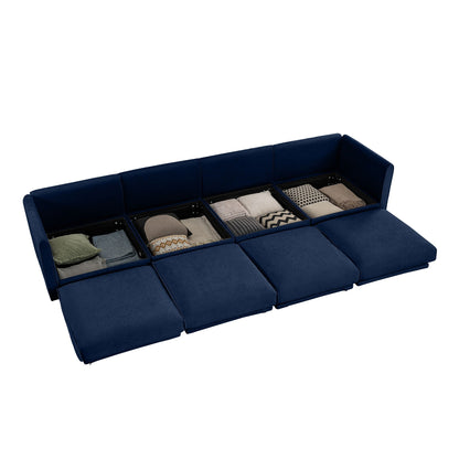 Modern Sofa with Storage and Cylindrical Backrest