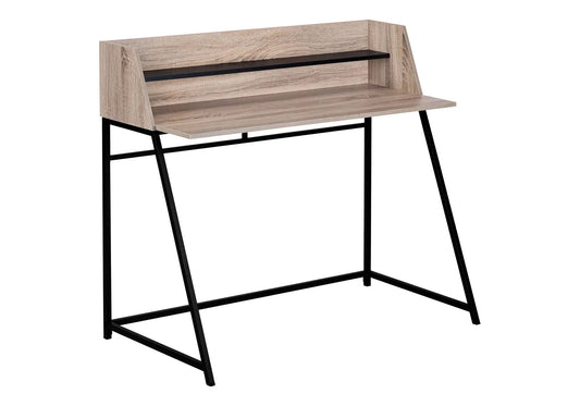 Computer desk for home office by Unique Piece Furniture with oak veneer and black metal legs on Tampa Home & Garden Store