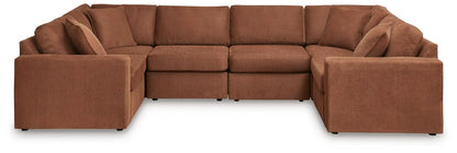 Modmax Sectional Sofa In Spice Fabric Performance