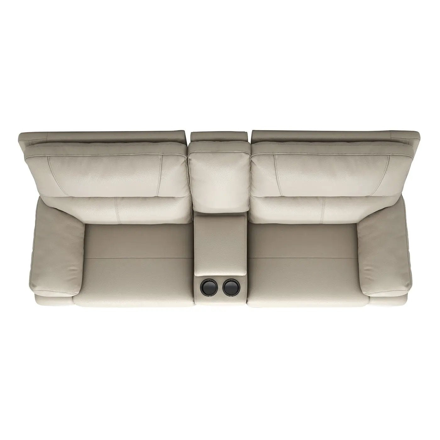 Malibu Modern Power Motion 3 Piece Reclining Loveseat Sofa with Cup Holders in Cream Taupe Beige on Tampa Home & Garden Store
