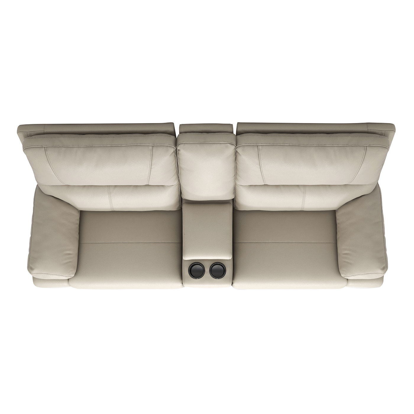Malibu modern power motion 3-piece reclining loveseat with cup holders in cream taupe beige on Tampa Home & Garden Store