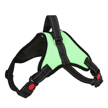 Pet Zen neon green breathable harness vest with black straps and red buckles on Tampa Home & Garden Store