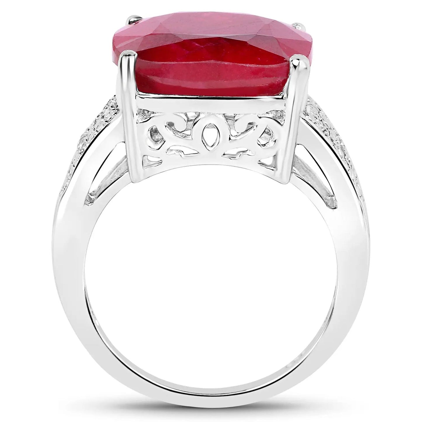 Ring 14.47ct dyed ruby & white topaz in .925 sterling silver by Bids.com on Tampa Home & Garden Store