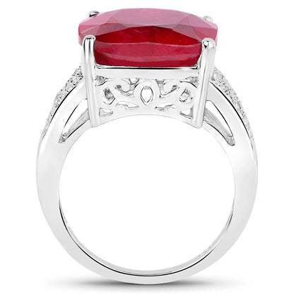 Ring 14.47ct dyed ruby & white topaz in .925 sterling silver by Bids.com on Tampa Home & Garden Store