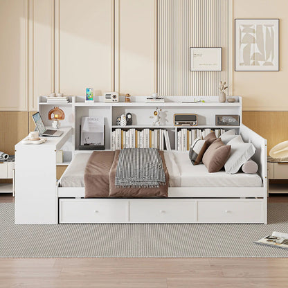 White daybed with 3 drawers, USB ports and desk by Unique Piece Furniture storage bed on Tampa Home & Garden Store