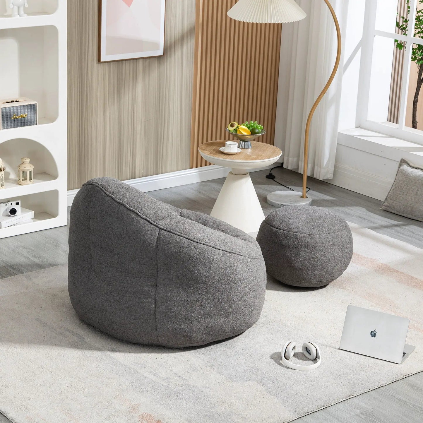 Three Bedding Bean Bag Sofa Chairs in gray high pressure foam by Unique Piece Furniture on Tampa Home & Garden Store