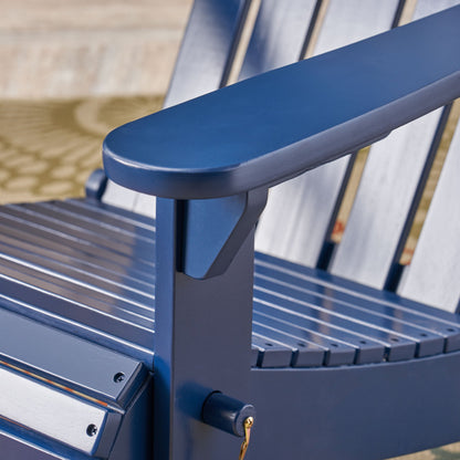 HouseOfZazla Hollywood Adirondack chair arm in navy blue for outdoor patio seating on Tampa Home & Garden Store