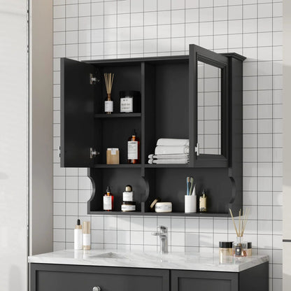 Wall Mounted Mirror Medicine Cabinet with Doors