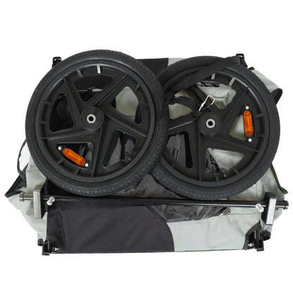 Outdoor heavy-duty collapsible pet bike trailer with 16-inch all-terrain wheels on Tampa Home & Garden Store