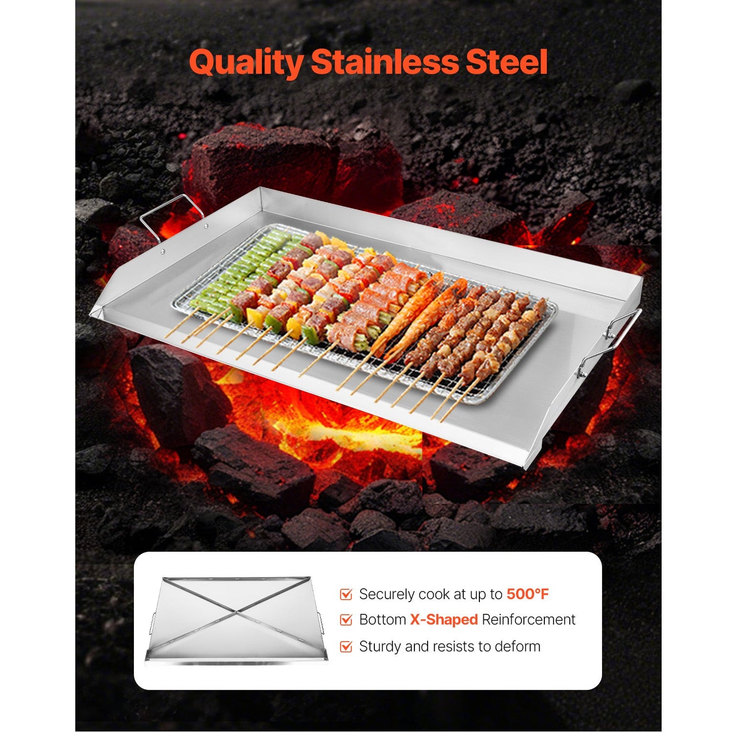 36x22 Stainless Steel Flat Top Griddle For Home
