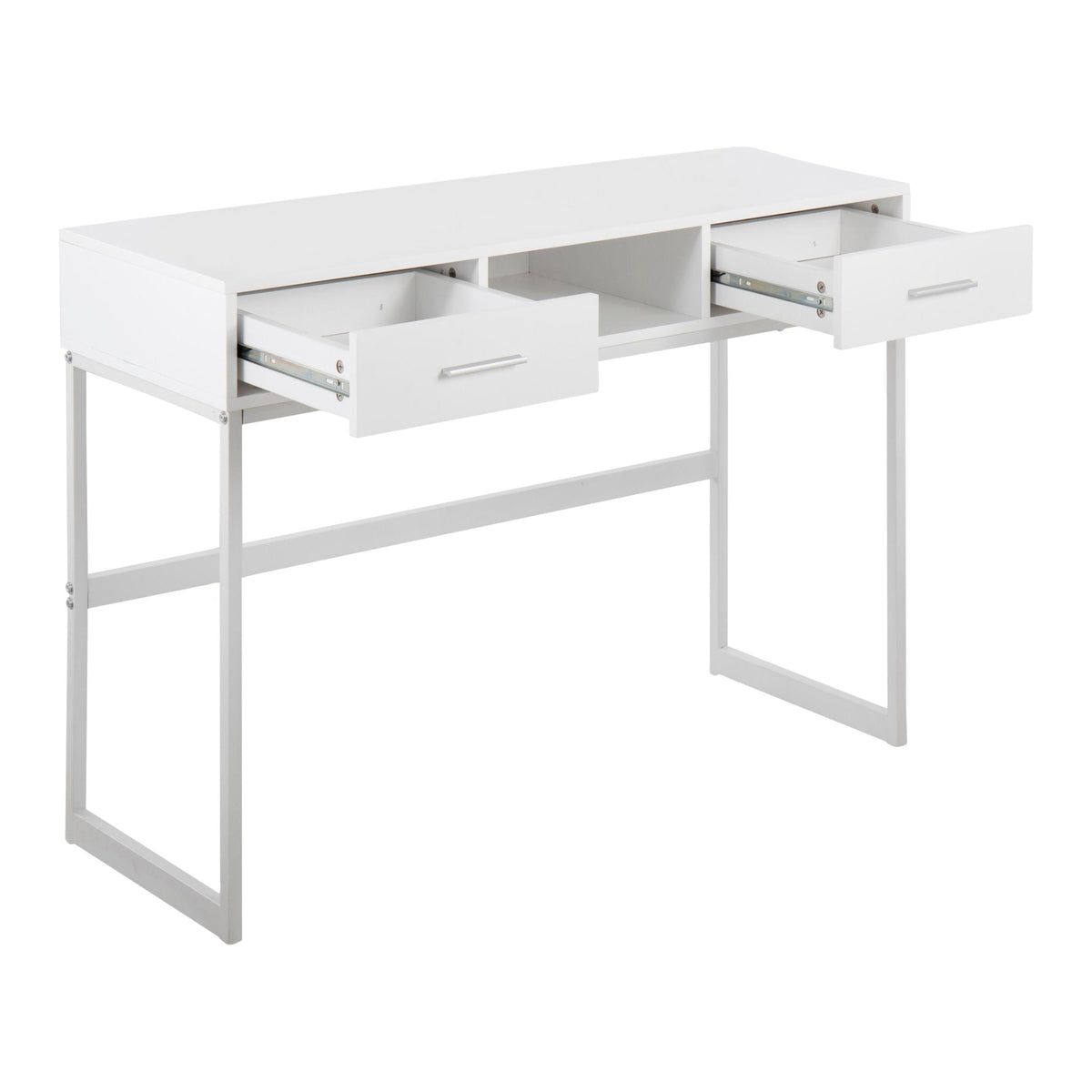 Contemporary console table with dual storage drawers in white by HouseOfZazla on Tampa Home & Garden Store