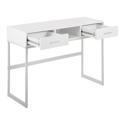 Contemporary console table with dual storage drawers in white by HouseOfZazla on Tampa Home & Garden Store