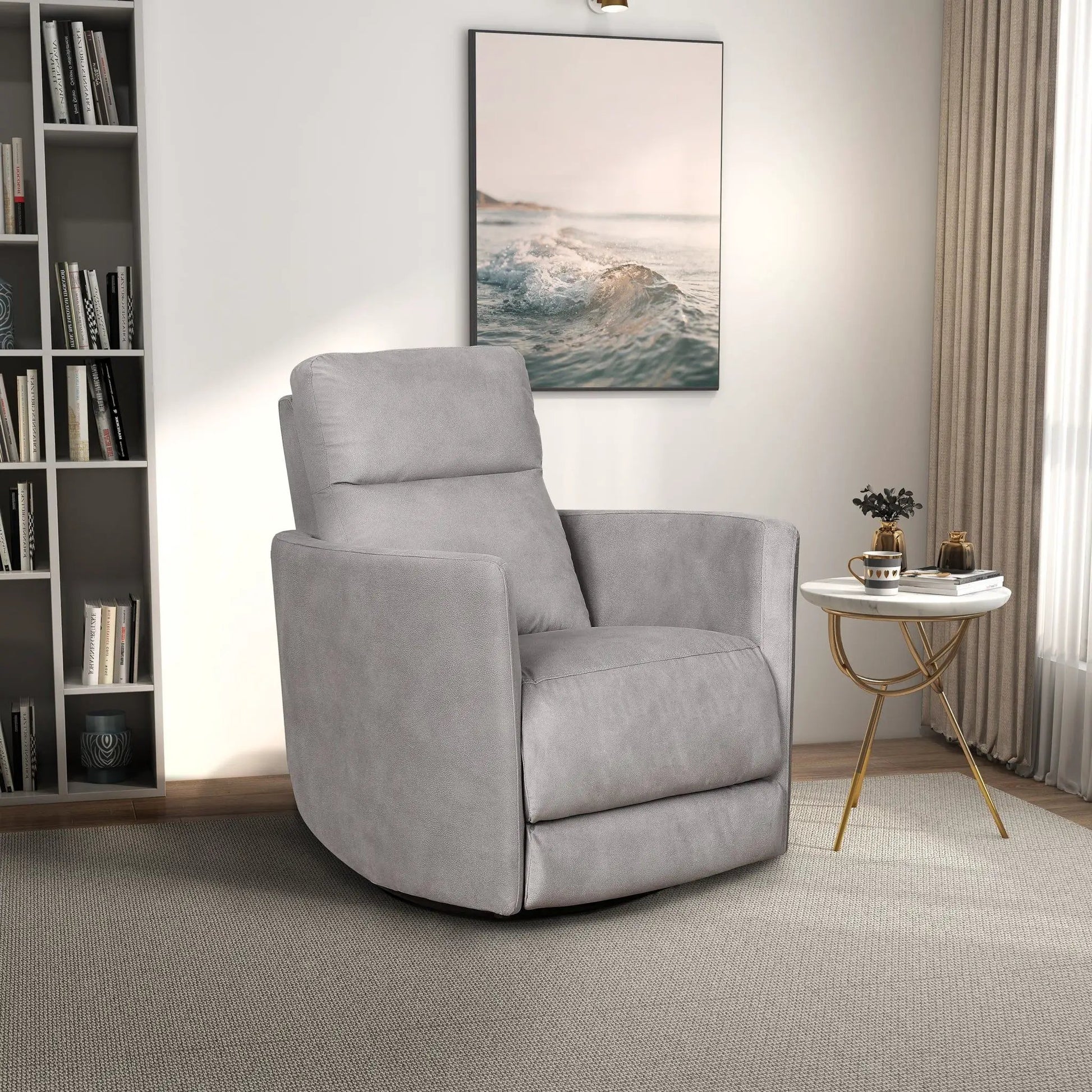 Lawson swivel glider suede recliner chair latte by Unique Piece Furniture on Tampa Home & Garden Store