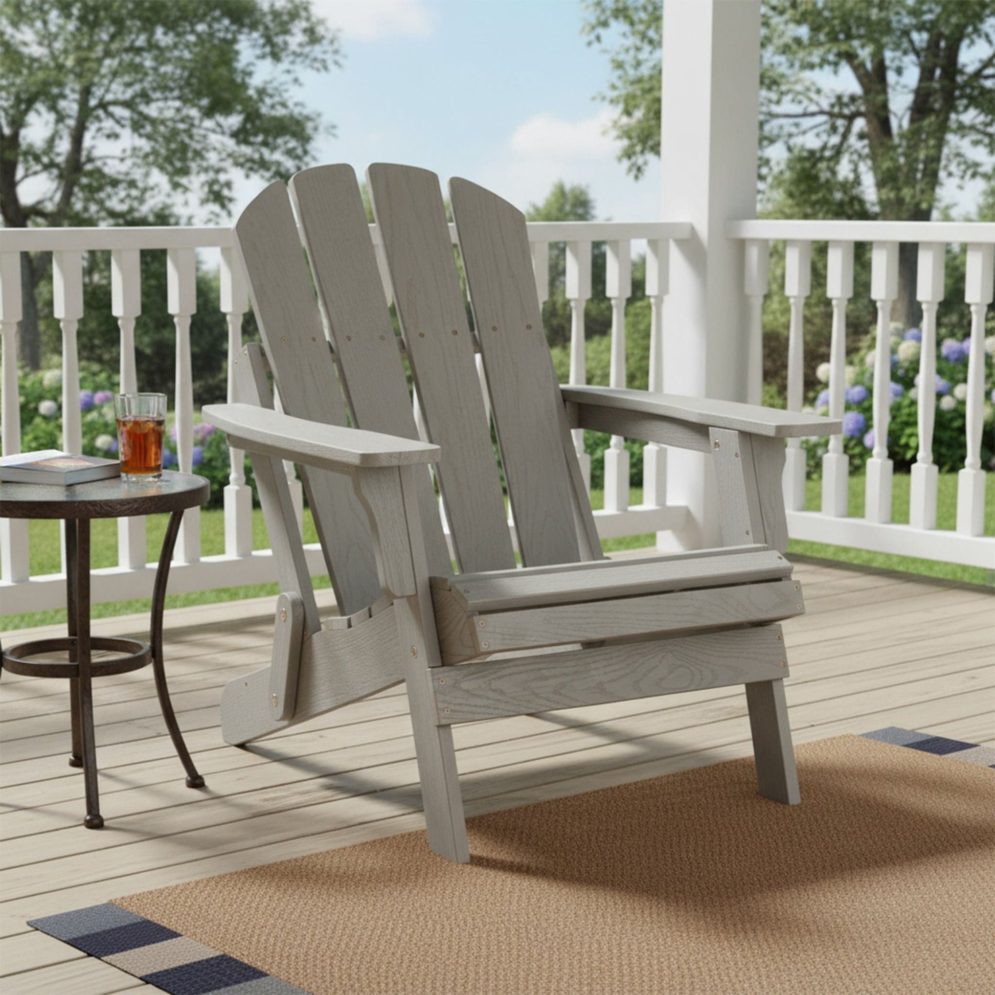 Oversize Outdoor Folding Adirondack Chairs Gray by HouseOfZazla, 3 outdoor arm chairs on Tampa Home & Garden Store