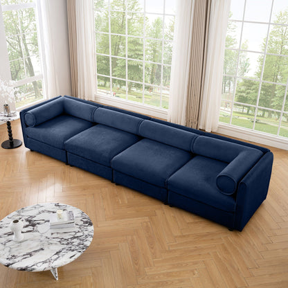 Modern Sofa with Storage and Cylindrical Backrest