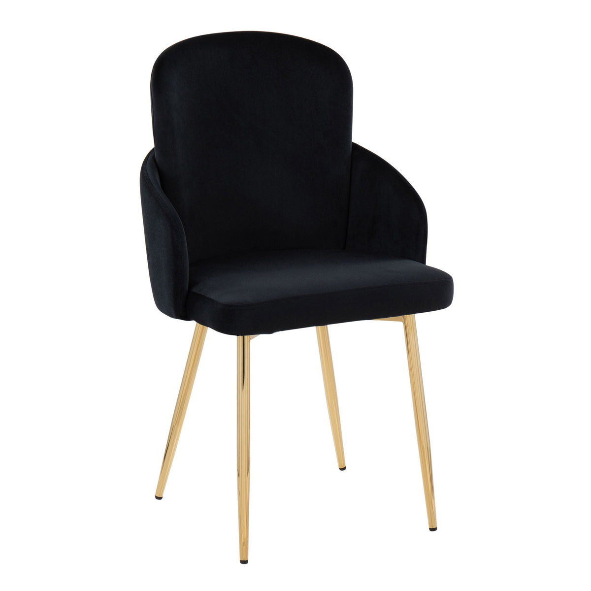 Dahlia dining chair set with metal legs, black upholstery by HouseOfZazla on Tampa Home & Garden Store